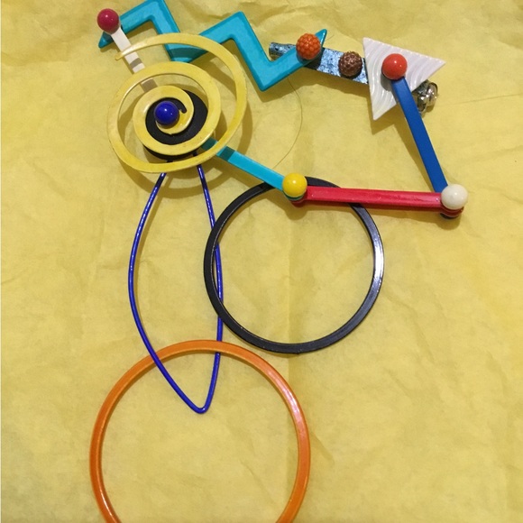 Eve Kaplin kinetic Memphis style brooch - Picture 1 of 7